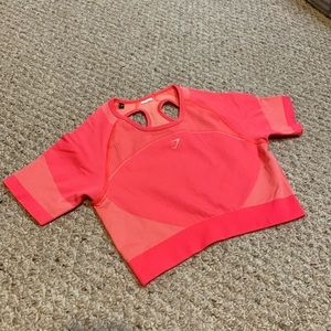 NEW Gymshark Ultra Seamless Hot Pink Crop Top SIZE LARGE